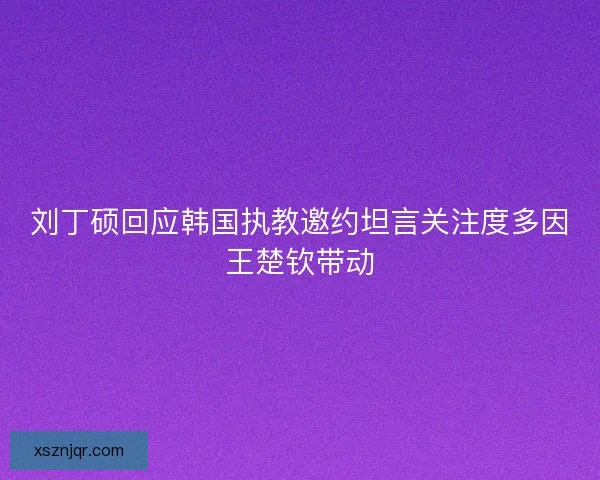 刘丁硕回应韩国执教邀约坦言关注度多因王楚钦带动 刘丁硕回应韩国执教邀约坦言关注度多因王楚钦带动