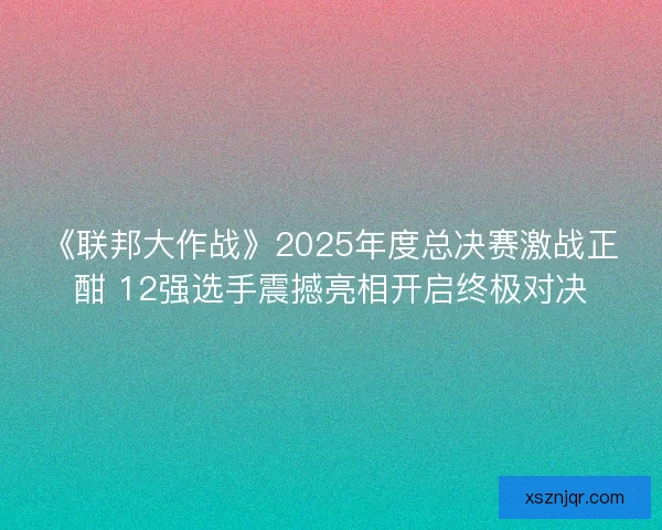 《联邦大作战》2025年度总决赛激战正酣 12强选手震撼亮相开启终极对决 《联邦大作战》2025年度总决赛激战正酣 12强选手震撼亮相开启终极对决